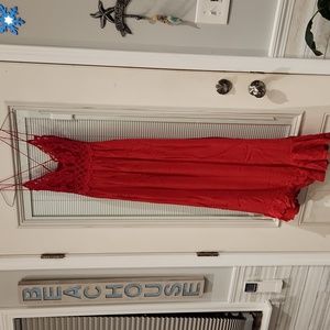 NWT Free People Intimately Women's sz M upper lace full length flowy lined dress